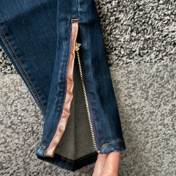 White House Black Market Dark Blue Jeans with Copper Details - Picture 2 of 7